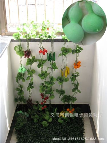 水果藤條 仿真水果藤條葡萄串藤條水果店裝飾大葉子開(kāi)業(yè)吊頂裝飾廠家批發(fā)