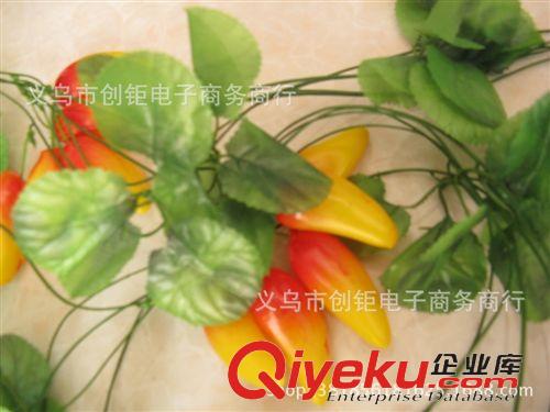 水果藤條 高塑料仿真藤條蔓蔬菜水果藤條小圓海棠葉紅芒果竄掛壁落地批發原始圖片2