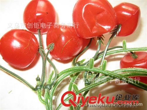 水果藤條 仿真櫻桃塑料西紅柿小番茄紅果水果藤條藤蔓裝飾婚慶攝影道具葉藤原始圖片2