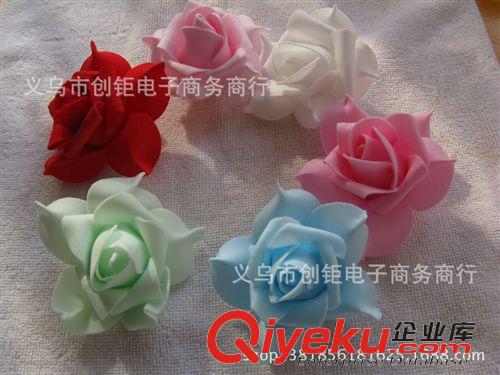 花朵/花球 pu花仿真花朵PE玫瑰花泡沫花卷邊玫瑰花頭花球花墻韓版卡通花婚慶原始圖片2