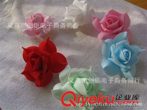 花朵/花球 pu花仿真花朵PE玫瑰花泡沫花卷邊玫瑰花頭花球花墻韓版卡通花婚慶原始圖片3