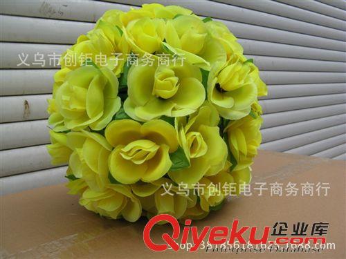 花朵/花球 gf真玫瑰花球婚慶用品絹花玫瑰花朵球假花婚房裝飾16厘米公分原始圖片3
