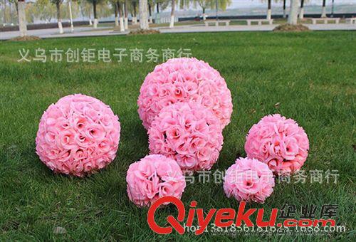 花朵/花球 仿真玫瑰花球婚慶花球用品婚房布置裝飾店慶廠家花球工廠40厘米原始圖片3