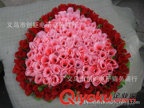 花朵/花球 心形玫瑰婚慶用品婚車(chē)裝飾新房布置喜慶新年桃心玫瑰心盤(pán)廠家義烏原始圖片2