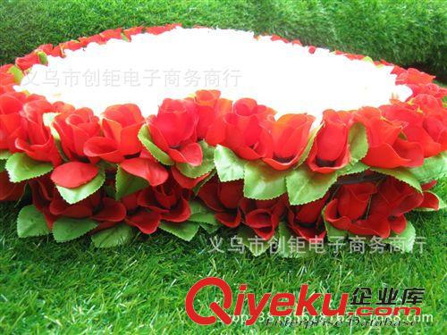 花朵/花球 心形玫瑰婚慶用品婚車(chē)裝飾新房布置喜慶新年桃心玫瑰心盤(pán)廠家義烏原始圖片3