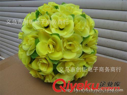 花朵/花球 gf真玫瑰花球gd婚慶用品花玫瑰花朵球假花球球婚房布置23厘米原始圖片2