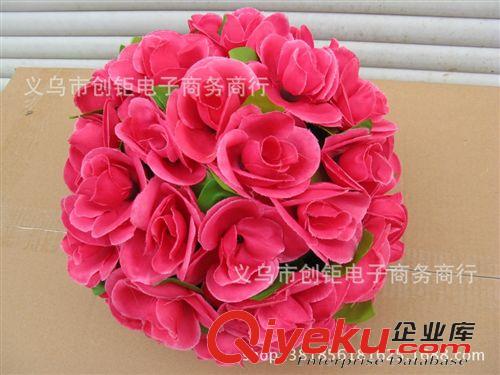 花朵/花球 gf真玫瑰花球gd婚慶用品花玫瑰花朵球假花球球婚房布置23厘米原始圖片3
