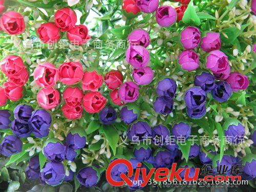 柵欄盒/片/手把花 仿真玫瑰花苞蕾迷你小圣誕各色花束歐式盆栽裝飾陽(yáng)臺(tái)客廳廠家批發(fā)原始圖片2
