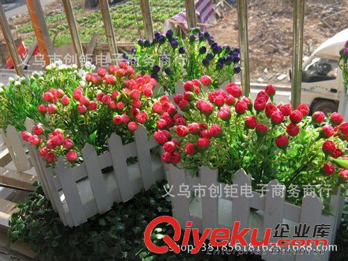 柵欄盒/片/手把花 仿真玫瑰花苞蕾迷你小圣誕各色花束歐式盆栽裝飾陽(yáng)臺(tái)客廳廠家批發(fā)原始圖片3