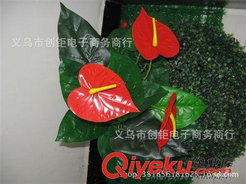 柵欄盒/片/手把花 仿真植物小盆栽火鶴紅掌深淺葉幸運(yùn)花假山盆景擺放塑料婚慶批發(fā)原始圖片2