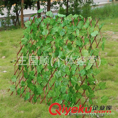 柵欄 綠葉藤條柵欄 裝飾假樹葉藤條葡萄葉藤蔓可伸縮木柵欄 批發原始圖片3