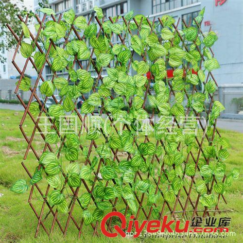 柵欄 綠葉藤條柵欄 墻壁圍欄可伸縮木柵欄假樹葉仿真植物 批發原始圖片2