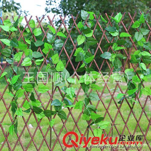 柵欄 仿真植物 綠葉藤條圍欄 裝飾假樹葉可伸縮木柵欄 批發原始圖片2