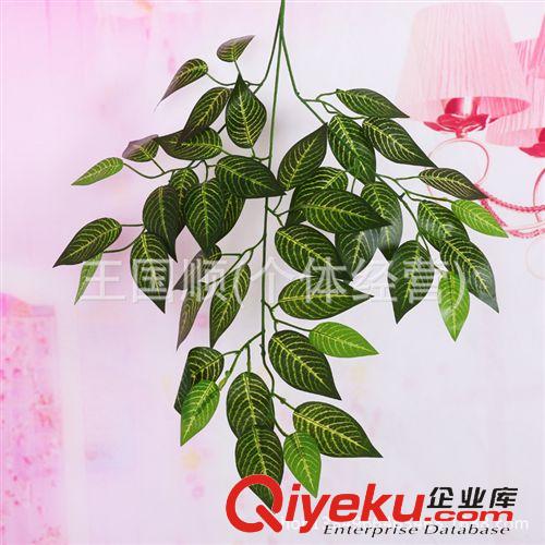 仿真植物 廠家直銷仿真樹葉批發(fā) 假樹葉絹布榕樹葉裝飾 仿真綠色榕樹葉榕樹