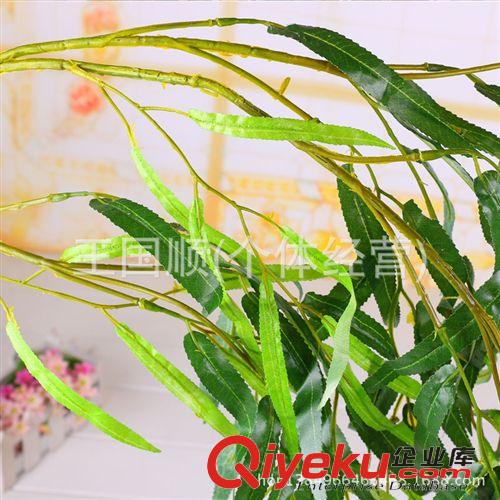仿真植物 廠家直銷 仿真垂柳樹葉裝飾 仿真樹葉假樹枝樹葉批發(fā)原始圖片2
