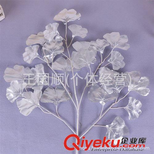 仿真植物 供應仿真樹葉 絹布銀杏樹葉單支人造樹葉 家居裝飾仿真樹葉批發原始圖片2