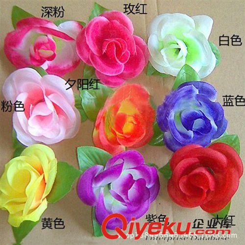 仿真花 多色仿真花頭 假花塑料花仿真花頭 廠家直銷 塑料絹布花頭批發(fā)原始圖片3