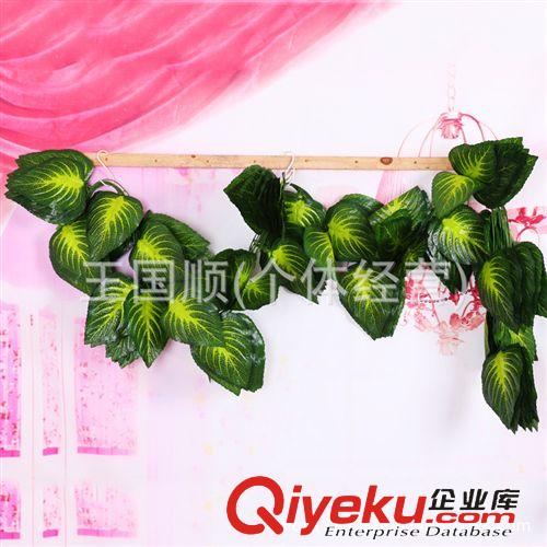 壁掛 供應仿真藤條批發小葉藤蔓圓葉子壁掛藤串藤綠色植物植物批發