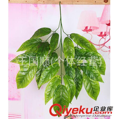 壁掛 仿真植物 五叉黃邊芒果葉 時尚精美壁掛仿真植物 仿真植物批發