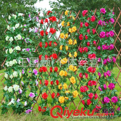 花條 家居裝飾花藤柵欄批發 仿真植物花藤可伸縮木柵欄 廠家直銷