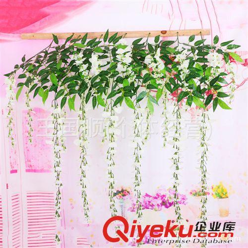 花條 義烏仿真花藤 白色壁掛玫瑰花藤蔓空調管道裝飾塑料絹花批發