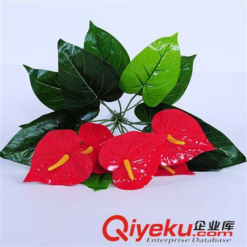 仿真植物 tj仿真植物盆栽 假花裝飾小紅掌  送盆原始圖片3