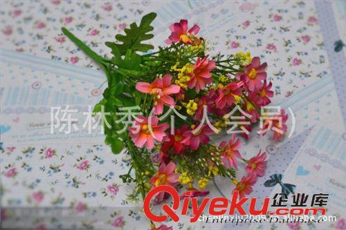 熱銷 仿真花批發(fā) 供應(yīng)假花絹花人造花草 菊花 淘寶熱賣 7叉跳蘭菊