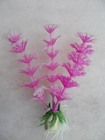 仿真水草 【心安】假水草  仿真草 批發(fā)供應(yīng)  陶瓷底座 3叉10公分水草原始圖片2