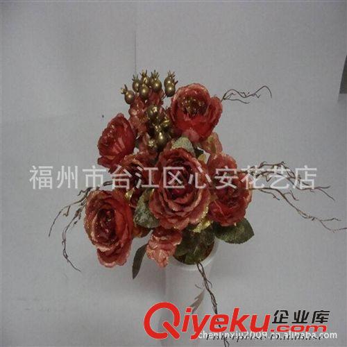 金粉類 歐式仿真花批發 供應假花絹花歐式把花金粉花束 霸王牡丹