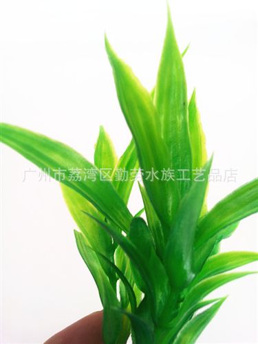 外貿(mào)熱銷款 廣州仿真水草批發(fā)廠家 魚(yú)缸造景仿真植物 觀賞塑料短款水草富貴竹