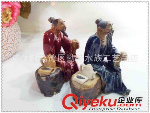 石灣公仔 佛山石灣公仔批發(fā)，盆景假山漁缸擺設(shè)，陶瓷人物擺設(shè)李白品茶原始圖片2