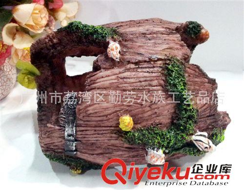 龜魚(yú)用品 廠家直供樹(shù)脂工藝品水族箱造景/躲藏屋/穿梭屋/水晶蝦繁殖組/木桶