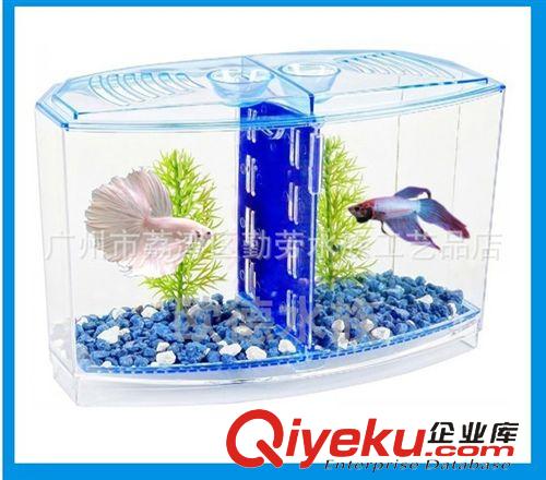 气动产品 厂家LED小型水族箱超白亚克力水晶虾缸苗孵化隔离斗鱼缸2 格 单格