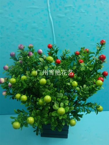 仿真花-塑膠小把花 廠家供應(yīng)幻彩情人果，把花、仿真花、插花材料小情人果 尤加利果原始圖片3