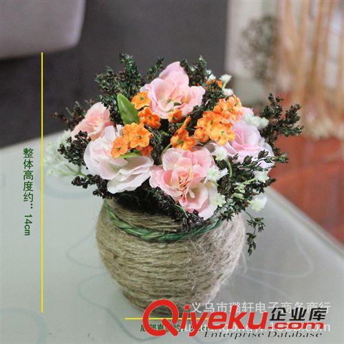 套装花 成品系列 麻绳玫瑰花艺套装 仿真花成品 义乌仿真花批发 绢花 假花 套装花