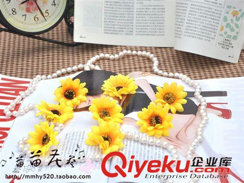 仿真向日葵 5cm太陽花花頭 仿真花 假花 新娘頭飾 仿真花批發(fā) 廠家直銷