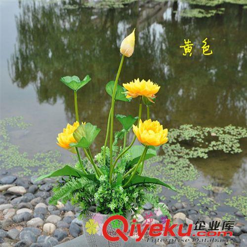 仿真荷花 10頭荷花把束 仿真花套裝批發(fā) 塑料花 廠家低價批發(fā)