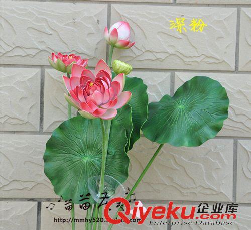 仿真荷花 8頭大荷花 仿真花植物 茶幾擺設(shè)睡蓮花  義烏廠家現(xiàn)貨批發(fā)