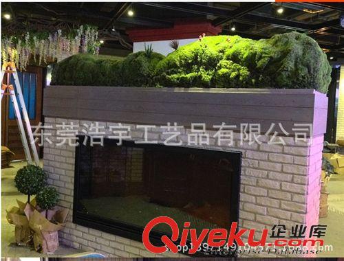 仿真植物墻 室內外背景墻綠化工程 仿真植絨苔蘚背景墻裝飾 工廠直銷原始圖片3