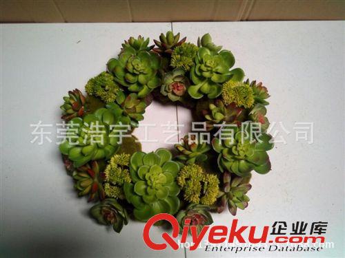 仿真多肉植物類/熱帶植物 【精品推薦】 創意仿真多肉植物花環  景觀園林工程人造植物原始圖片3