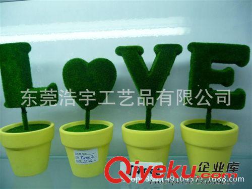 仿真綠雕/植絨造型 2015新品 仿真植物字母盆栽 創(chuàng)意造型小盆景 可來圖定制原始圖片3