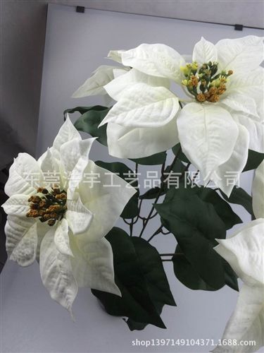 仿真花 【浩宇】外貿(mào)仿真花 圣誕花 絹布假花 家居裝飾花批發(fā) 仿真植物原始圖片2