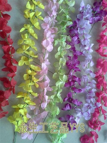 仿真植物 廠家批發(fā)繡球條豆花條紫藤花條婚慶裝飾鏈條原始圖片2