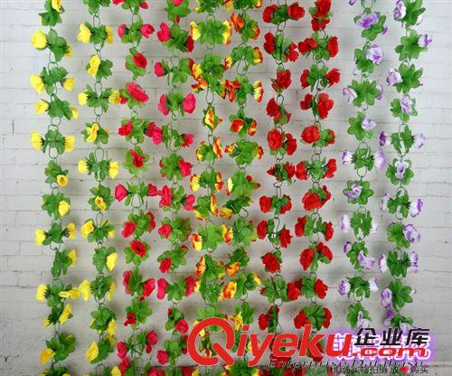 仿真植物 仿真蘋果花鏈 假花 管道客廳裝飾絹花藤條塑料花 tj批發熱賣