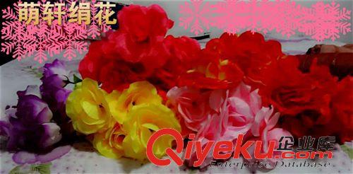 仿真植物 批發 仿真玫瑰 絹花把花廠家直銷 10頭玫瑰花 家居裝飾原始圖片2