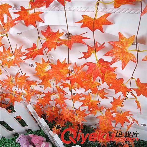 葉子藤條 廠家直銷仿真藤彩印紅楓葉 吊頂纏管子酒店賣場裝飾藤