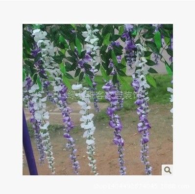 仿真植物 仿真花仿真藤條藤蔓紫藤花掛花豆花枝吊掛仿真草坪客廳裝飾豆瓣花