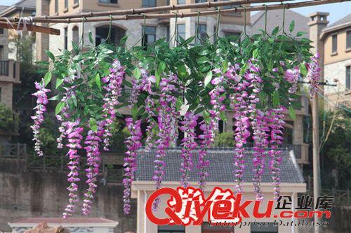 仿真壁掛 加長仿真紫藤花 仿真紫藤花 仿真花  豆花掛 仿真花廠家原始圖片2