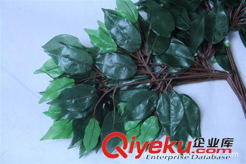 仿真壁掛 tj 廠家直銷仿真樹葉裝飾 工程專用假樹枝樹葉批發 榕樹葉12支原始圖片2