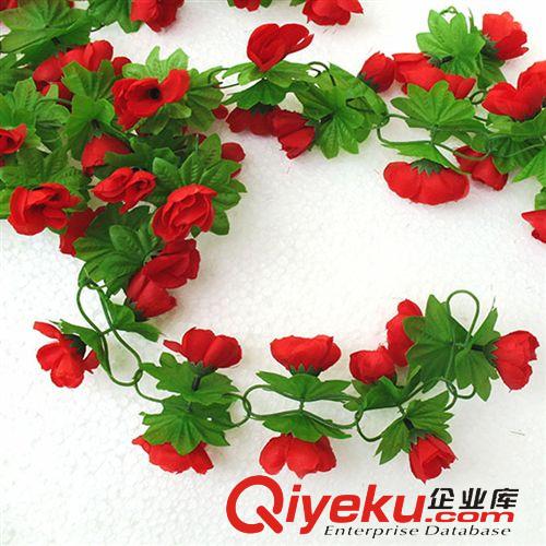 仿真藤條 花藤 批發仿真花藤條 綠色植物花藤 加密小玫瑰花藤 粉紅色 家居飾品